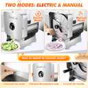 Commercial Vegetable Slicer, Stainless Steel Manual & Electric Food Cutter, 1-12mm Thickness Adjustable, Removable, for Lemon, Cucumber, Potato, Carrot