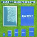 Evoio Solar Bubble Pool Covers for Above/Inground Pools 16 x 32 Ft | Solar Pool Blankets for Inground Above Ground Rectangular Swimming Pools, Floating Bubble Thermal Pool Hot Tub Spa Covers