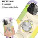 Omio Compatible with iPhone 12 Pro Max Case with Ring Stand, Heavy Duty Case for Women Men Military Grade Shockproof Phone Case with Magnetic Car Mount for iPhone 12 Pro Max 6.7 Inch, Rainbow Beige