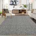 RUGSREAL 6x9 Large Bedroom Area Rug Soft Modern Area Rug for Living Room Non-Slip Stain Resistant Abstract Throw Floor Carpet Contemporary Rug Solid Color Accent Rug for Dining Room Office, Grey