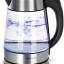 Taylor Swoden Glass Hot Water Kettle Electric for Tea and Coffee 1.7 Liter Fast Boiling Electric Kettle Cordless Water Boiler with Auto Shutoff & Boil Dry Protection