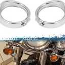 Turn Signal Trim Ring Chrome Visor Style Cover Fit for Harley Touring Electra Glide Road King Softail Fatboy
