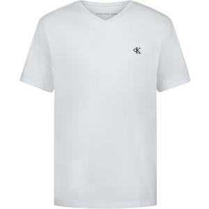 Calvin Klein Boys' Short Sleeve Solid V-Neck T-Shirt, Soft, Comfortable, Relaxed Fit (14-16)