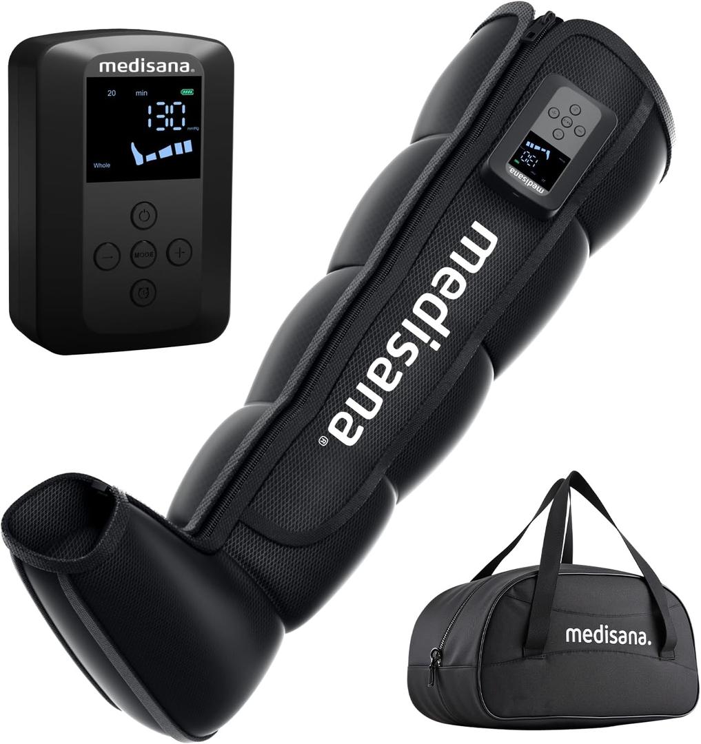 Medisana Leg Compression Massager, Cordless Rechargeable Air Pressure Boot with Multi-Customize Modes, Intensities & Timer, Leg Compression for Circulation, Pain Relief, Recovery, Christmas Gifts (1-pack)