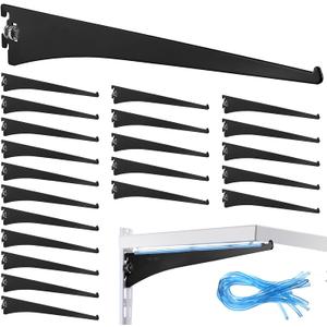 Gisafai 10 Pack 12 Inch Shelf Adjustable Shelving Brackets Single Track Twin Track System Metal Bracket for Shelving Shelf for Stores Closet Kitchen
