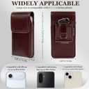 Leather Phone Holster - Genuine Full-Grain Buffalo Leather Cell Phone Holsters - for iPhone 16, 15, 14, 13pro, Galaxy S24, S23, S22-7.3" X 3.8" (Coffe, Large)