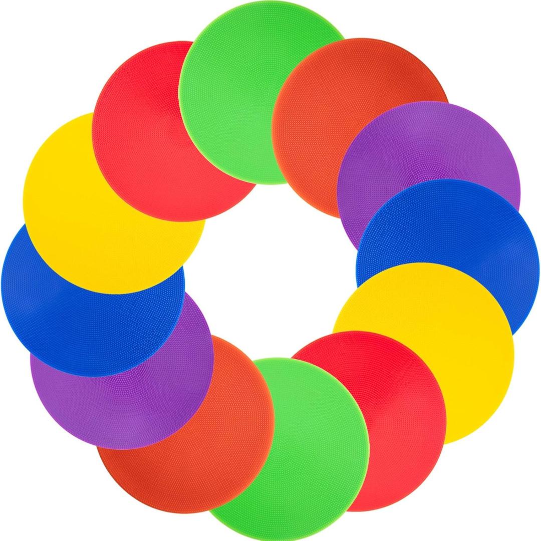 Spot Markers 9/10 Inch Floor dots Non-Slip Rubber Agility Markers Flat Field Cones for Gym/PE Soccer Football, Basketball Training Markers,School Activities, Exercise Drills, Dance Practice