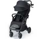 Compact Travel Stroller, Self-Folding Lightweight Stroller with Oversized Canopy, Adjustable Backrest, Newborn Pushchair for Toddler 0-36