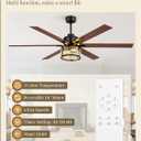 Fanbulous 65 Inch Farmhouse Crystal Ceiling Fan with Lights and Remote, Chandelier Ceiling Fan with Quiet Reversible DC Motor, Wood Blades - Ideal for Bedroom