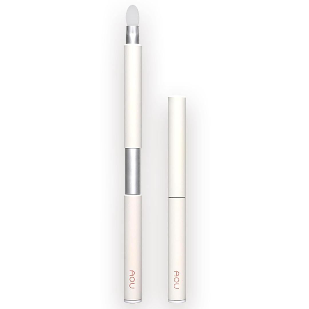 AOU SILICONE TIP BRUSH Compact & Retractable Design for Easy Carry with Rounded Silicone Tip