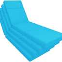 Chaise Lounge Cushions Outdoor, 72 x 21 x 4 Inch Lounge Chair Cushions for Outdoor Furniture - Waterproof Lounge Patio Replacement Cushion, 4In Fade-Resistant ThickPatio Chaise Lounge Cushion (Lake Blue)