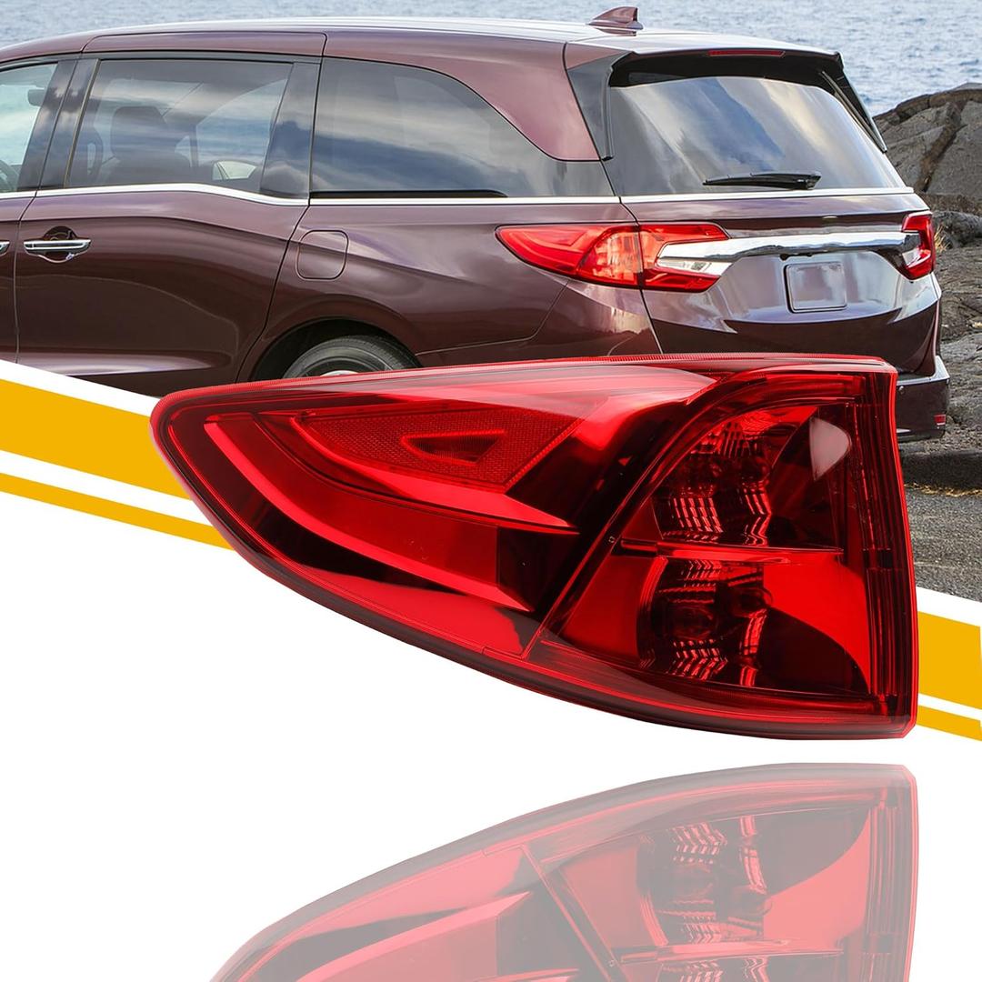 Dasbecan Left Driver Side Outer Tail Light Compatible with 2018-2024 Honda Odyssey LED Rear Light Tail Lamp Replace# 33550THRA01 HO2804115