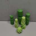 6 Pcs Pillar Candles Modern Aesthetic Ribbed Decorative Candle Set Cute Soy Wax Scented Ribbed Decor for Home(Green,2.36-6.89 Inch)