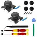 2-Pack Replacement Joystick Analog Thumb Stick Repair Kit for Nintendo Switch / Switch OLED Model / Switch Lite Joy-Con Controller - Drift Fix Tools Y1.5 / +1.5 Screwdriver / Pry Tools