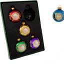 Kurt Adler Glass Reflector Ornament, 60mm, Multi-Colored, Set of 5