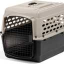 Petmate Vari Dog Kennel - Portable Dog Carriers & Crates for Medium Dogs, Airline-Friendly, Durable Plastic, Pet Carrier For Home and Travel, 28 Inches, Taupe and Black (28.0"L x 20.5"W x 21.5"H)