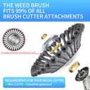 Steel Wire Blades for Weed Eater, Ultracut Wire Rotary Brush Weed Trimmer Head, Unbreakable Wired Trimmer Blade Universal Adapter Kit Included for Moss Grass Rust Removal (8 Inch)