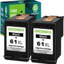 GREENBOX 61XL Black Ink Cartridges Combo Pack Replacement for HP 61 Ink for Envy 4500 5530 4502 Officejet 4630 4635 Deskjet 1000 1010 Printer, 2 Pack