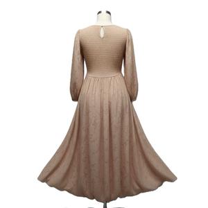 Round Collar Long Sleeve Dress for Women Size L