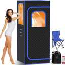 Portable Sauna Box for Home, Person Saunas Tent at Home with 3L 1200 Watt Steamer, Remote Control and Fodable Chair (Light Black)