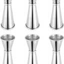 BARsics Bartending Stainless Steel Cocktail 1oz/2oz Measuring Double Jigger (6 Pack)