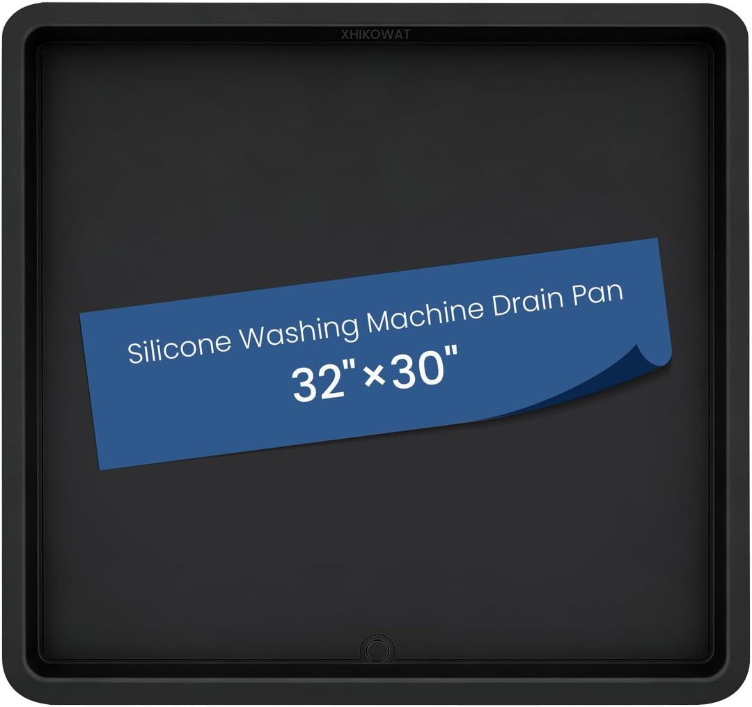 32 X 30 inch Large Thickened Silicone Washing Machine Drip Pan, 33*30 inch
