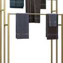 Large Size Standing Towel Racks for Bathroom, Freestanding 3 Tiers Modern Blanket Rack for Living Room, Metal Towel Ladder (Golden)