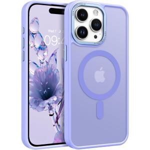 BENTOBEN Magnetic for iPhone 15 Pro Max Case,[Compatible with MagSafe] Translucent Matte Frosted Anti-Fingerprint Slim Shockproof Women Men Protective Case for iPhone 15 Pro Max 6.7", Purple Blue
