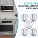 5304502763 Stove Knobs Replacement for Frigidaire Stove Replaces PS11724147 AP5984069 - Only Compatible with Frigidaire Gas Range/Oven/Stove Knobs 5 Pack