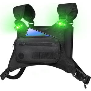 2025 Running Chest Pack,Running Phone Holder With Extra Storage,Led Light Chest Vest For Man Runner,Cycling,Motorcycle,Workouts