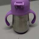 Munchkin Cool Cat Sippy Cup with Straw for Toddlers, Stainless Steel Straw Cup, 8 Ounce, Purple