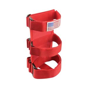 Ohleats Roll Bar Fire Extinguisher Holder, Adjustable Fire Extinguisher Mount Strap with American Flag Pattern, Car Accessories Fixed Belt for Wrangler JK JKU TJ CJ Gladiator (Red)