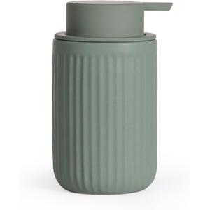 INGOFIN Ceramic Lotion Dispenser - 12oz Refillable Hand Soap Dispenser Bathroom, Modern Liquid Soap Dispenser with Pump, Dish Dispenser for Kitchen, Sage Green