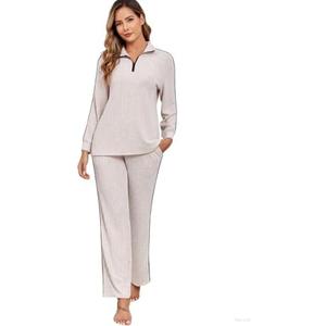 Veseacky Women’s Pajamas Set Long Sleepwear Loungewear Nightsleep Comfy 2 piece Pullover Tracksuit with Pockets, Size XL