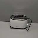 MELLERHOME Retro Toaster 2 Slice, 7 Browning Levels, 3 Functions (Reheat, Defrost, Cancel), Stainless Steel Features, Removable Crumb Tray, Under Base Cord Storage, White Toaster Kitchen Appliances