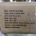 Metal Triple Bunk Bed, Detachable Triple Bunkbed for 3 with Guardrails & Ladder, Twin Over Twin & Twin Bunk Bed Can Be Separated into 3 Twin Beds for Teens, Adults, No Box Spring Needed, Easy Assembly