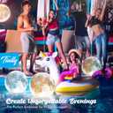 TIALLY Full Moon Floating Pool Lights Solar Powered - 14 Solar LED Light Balls, Lights, Waterproof Swimming Pool Accessories for Inground Pools, Party Decor for Outdoor (4 Pack)