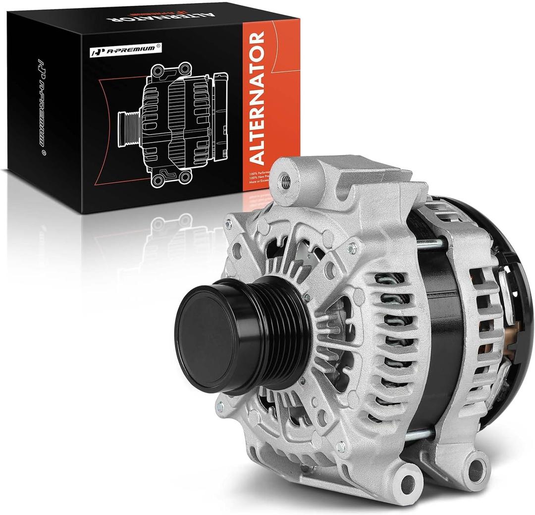 A-Premium Alternator Compatible with Ram ProMaster 1500 2014-2021, ProMaster 2500 2014-2021, ProMaster 3500 2014-2021, 3.6L, 12V 220A 6-Groove Decoupler Pulley Clockwise, Replaces 421000-7110