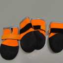 Dog Shoes, Outdoor Dog Boots Non-Slip Waterproof Dog Booties for Medium to Large Dogs 4Pcs for Winter Snowy Day, Summer Hot Pavement with Rugged Sole Orange (Size 6:2.9''x2.5'')(L*W) for 52-70lbs)