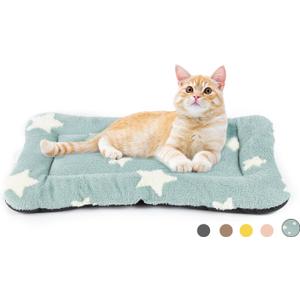 Mora Pets Cat Bed for Indoor Cats Washable Dog Crate Pad Cute Star Dog Bed Mat for Small Dogs Pet Kennel Pad for Cage Soft Flat Puppy Kitten Cushion for Sleeping Anti-Slip Blue 22 x 13