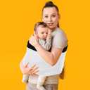 TKKOK Baby Wrap Carrier, Unisex Baby Carrier, Lightweight & Ultra Soft, Easy to Wear Baby Wrap, Perfect for Newborn Toddlers (Large, Black/Beige)