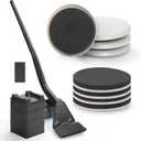 Furniture Lifter Tool + 8-Pack of 3.5" Sliders, Save 80% Effort, Safely and Easily, The Lift and Glide Tool Set for Heavy Furniture and Appliances, Reusable Moving Pads, Floor Protectors for Carpet