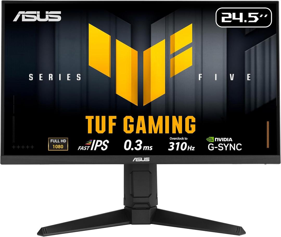 ASUS TUF Gaming Series 5 24.5 1080P Gaming Monitor (VG259QMRL5A) - Full HD, Fast-IPS Panel, 310Hz, 0.3ms, DisplayHDR400, 99% sRGB, Height Adjustable, DisplayWidget, Gaming AI