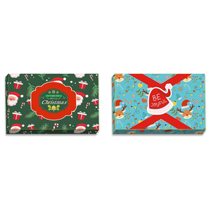 Easykart labels 24 Christmas Holder with Name Stickers, Present Boxes Holder Box Gift Wrapping Envelopes Gift Wrap Boxes with Ribbon a Tags for Holiday (4 Designs x 1 Each)