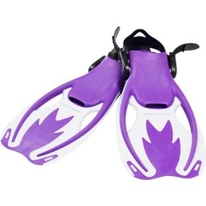 Snorkel Master Kids Swimming Snorkeling Fins  Adjustable Swim Flippers, Lightweight Open Heel Design for Pool & Beach  Perfect Kids Fins for Swimming & Snorkeling Training (L-XL (US Boy: 3-6/US Girl: 4-7), Purple)