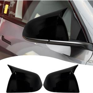 Side Mirror Cover,for Tesla Model Y 20212024，2PCS Turn Signal housing Cover Sets car Accessories Bright Black（Not Fit 2025 Juniper）