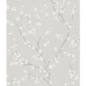 RoomMates RMK11270WP Neutral Cherry Blossom Peel and Stick Wallpaper, Neutral Small Sample
