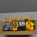 8 Pack Artificial Sunflower Garland Decor, Sunflower Vines Hanging Flowers Garland with Green Leaves, Fake Yellow Floral Vines Room Wedding Party Decoration