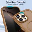 Maxdara for iPhone 16 Pro Max Case, [Compatible with Magsafe] Wavy Frame TPU Bumper Shockproof Drop Protection Translucent Magnetic Case for iPhone 16 Pro Max (Brown)