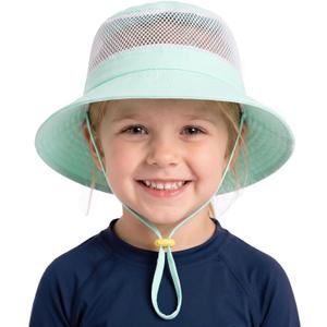 Kids Sun Hat UPF 50+ Summer Bucket Hat Lightweight Outdoor Beach Hat Adjustable for Boys Girls (Blue)